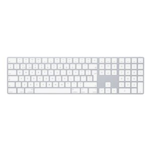 Apple Magic Keyboard with Numeric Keypad, Wireless Bluetooth, QWERTY UK English, Silver/White