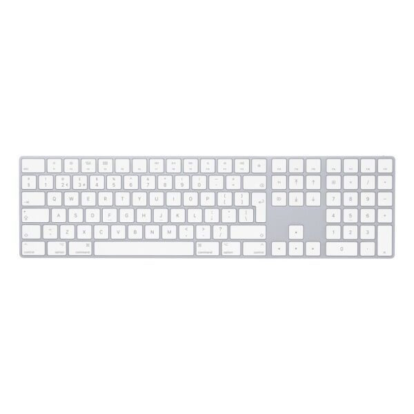 Apple Magic Keyboard with Numeric Keypad, Wireless Bluetooth, QWERTY UK English, Silver/White