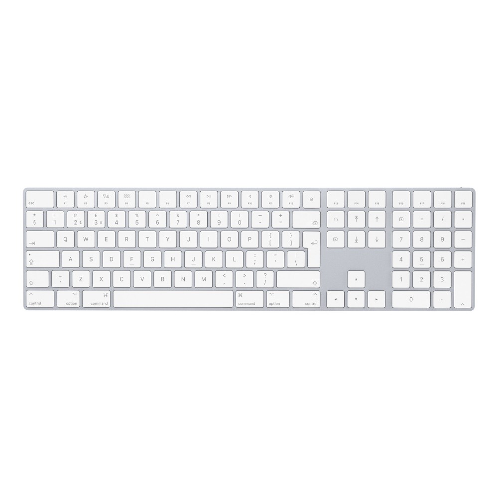 Apple Magic Keyboard with Numeric Keypad, Wireless Bluetooth, QWERTY UK English, Silver/White