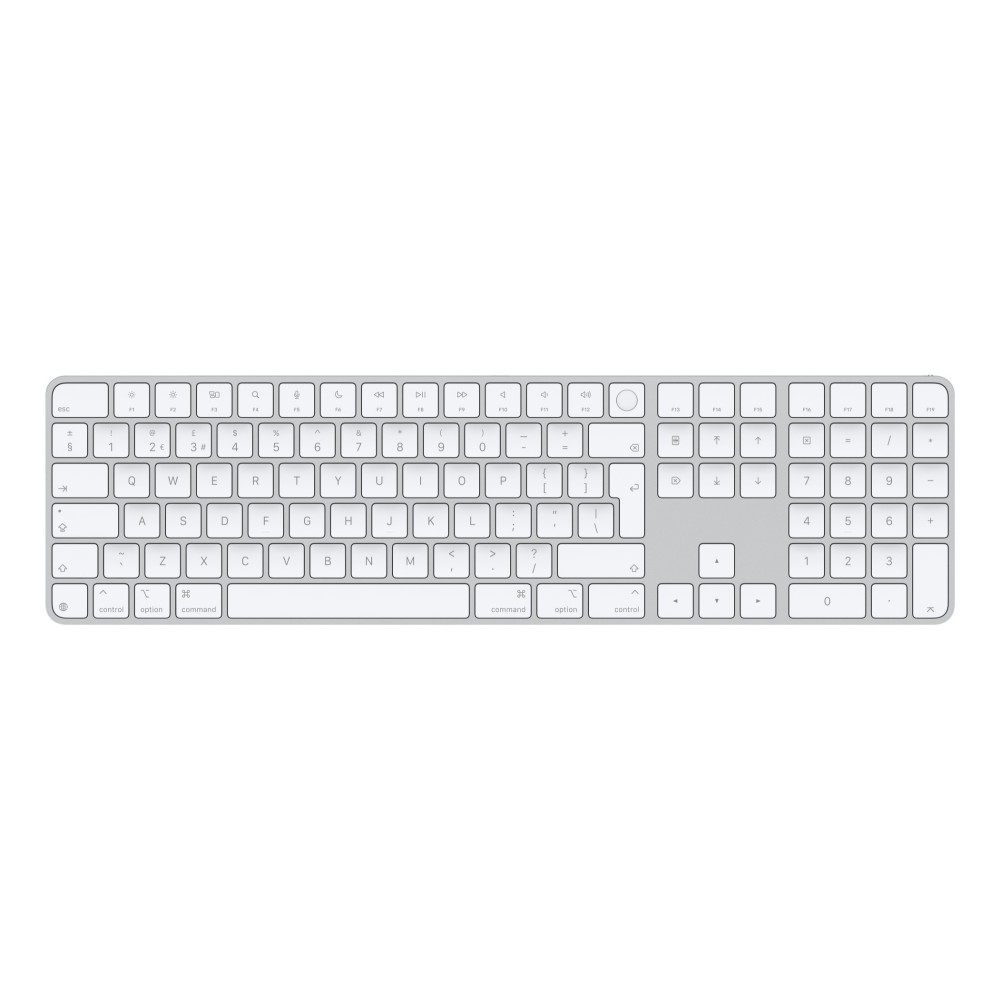 Apple Magic Keyboard with Touch ID and Numeric Keypad Wired and Wireless UK English QWERTY White