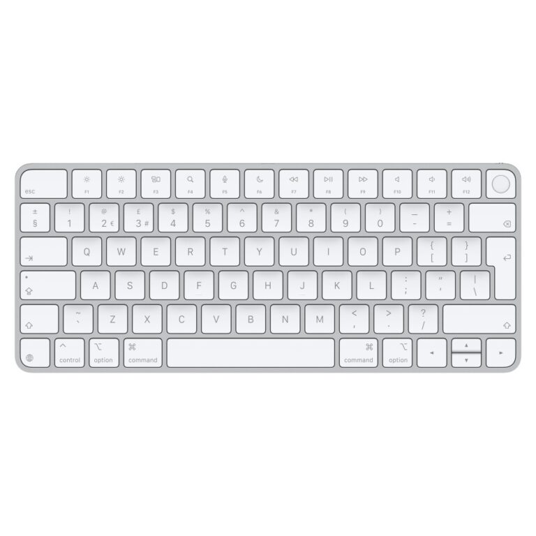 Apple Magic Keyboard with Touch ID for Mac with Apple Silicon, UK English QWERTY, Wireless & Wired, Silver/White