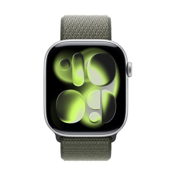 Apple MFFJ4ZM/A Smart Watch Band, Green Nylon/Recycled Polyester