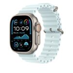 Apple Ocean Band Extension for Watch 44mm 45mm 46mm 49mm - Ice Blue Fluoroelastomer with Titanium Loop