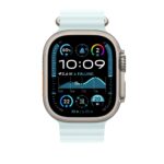 Apple Ocean Band Extension for Watch 44mm 45mm 46mm 49mm - Ice Blue Fluoroelastomer with Titanium Loop