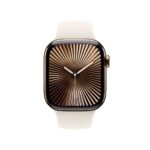 Apple Watch S10 GPS+Cellular 42mm Gold Titanium Starlight Sport Band S/M