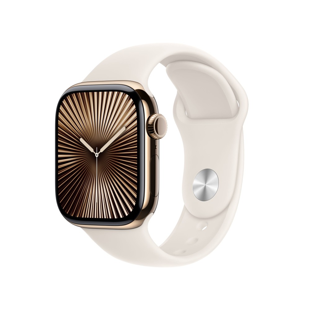 Apple Watch S10 GPS+Cellular 42mm Gold Titanium Starlight Sport Band S/M Apple Watch S10 GPS+Cellular 42mm Gold Titanium Starlight Sport Band S/M