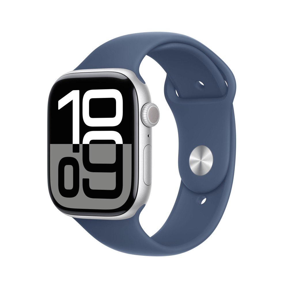 Apple Watch Series 10 (Demo) GPS 46mm Silver with Denim Sport Band S/M