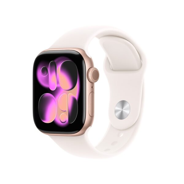 Apple Watch Series 11 GPS 42mm Rose Gold with Light Blush Sport Band S/M