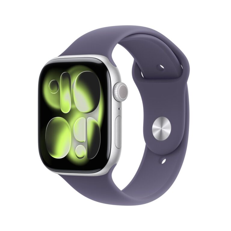 Apple Watch Series 11 GPS + Cellular 46mm Silver with Purple Sport Band