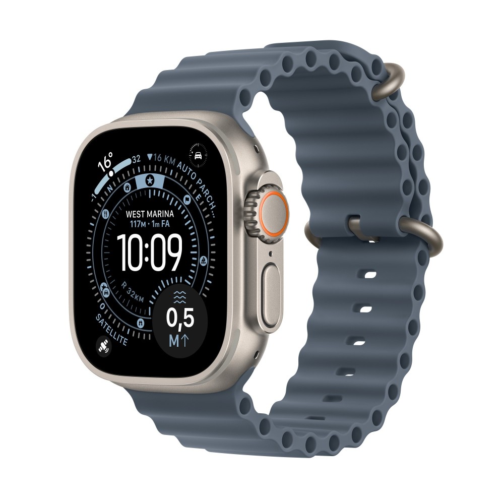 Apple Watch Ultra 3 GPS + Cellular 49mm Natural Titanium with Anchor Blue Ocean Band Apple Watch Ultra 3 GPS + Cellular 49mm Natural Titanium with Anchor Blue Ocean Band