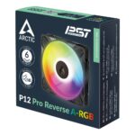 ARCTIC Freezer P12 Pro Reverse A-RGB 120mm PWM Fan Black with Multi-colour LED Illumination