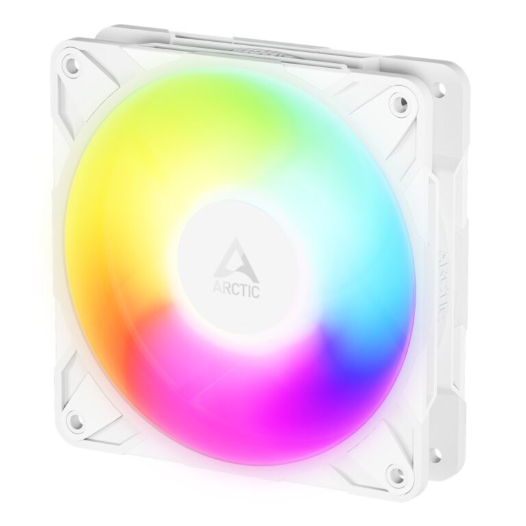 ARCTIC Freezer P12 Pro Reverse A-RGB 120mm PWM Multi-LED Case Fan, 73 CFM, White