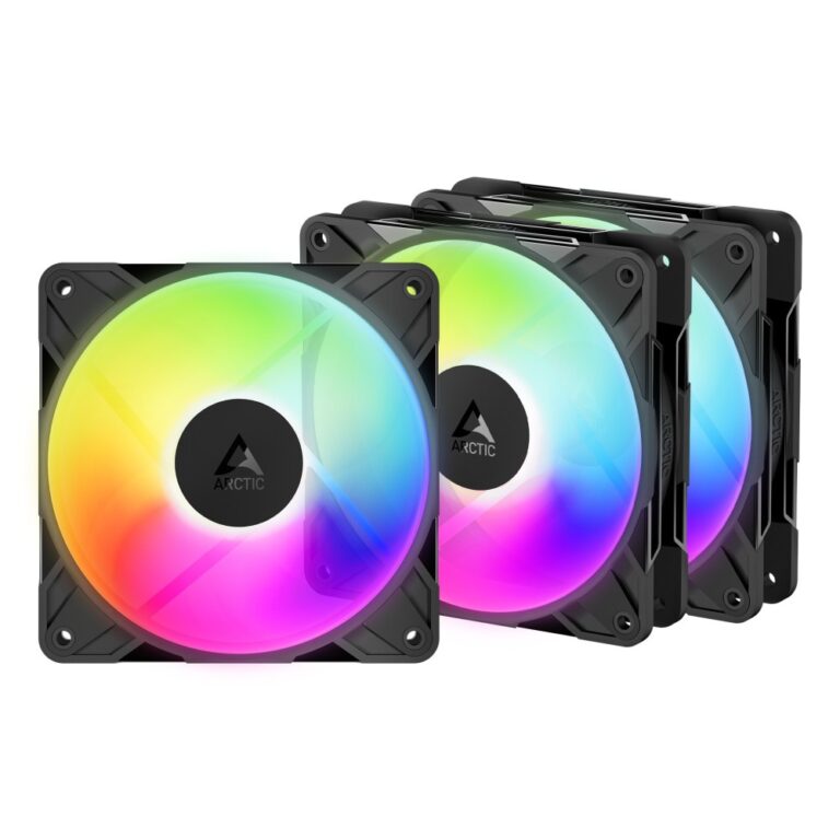 ARCTIC Freezer P12 Pro Reverse A-RGB 12cm Case Fan 3-Pack Black, 500-3000 RPM, 73 CFM