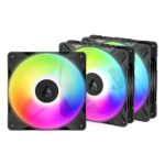 ARCTIC Freezer P14 Pro Reverse A-RGB PWM Fan 3-Pack - 140mm Fluid Dynamic Bearing, 98 CFM, Black
