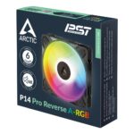 ARCTIC Freezer P14 Pro Reverse A-RGB PWM Fan 3-Pack - 140mm Fluid Dynamic Bearing, 98 CFM, Black