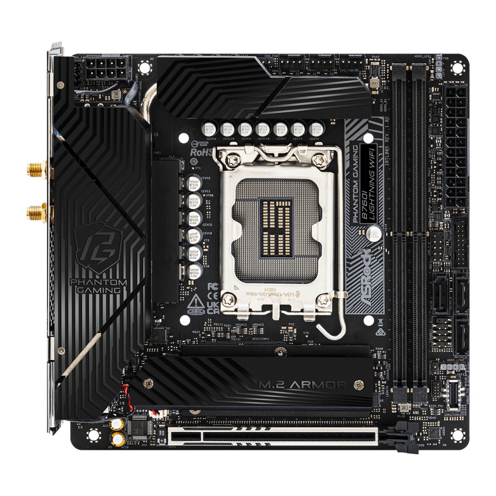 ASRock B760I Lightning WiFi Mini-ITX Motherboard LGA 1700 Intel B760 DDR5 Black