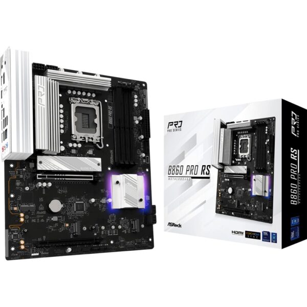 ASRock B860 Pro RS ATX Motherboard, LGA 1851, Intel B860, DDR5