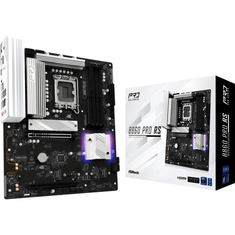 ASRock B860 Pro RS ATX Motherboard, LGA 1851, Intel B860, DDR5