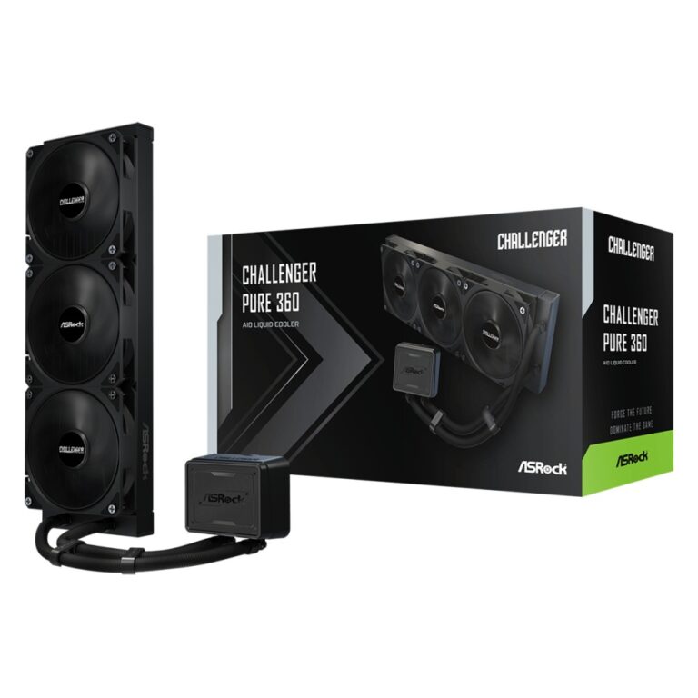 ASRock Challenger Pure 360 Liquid CPU Cooler 3x 12cm Fans Black LGA 1700 AM4 AM5