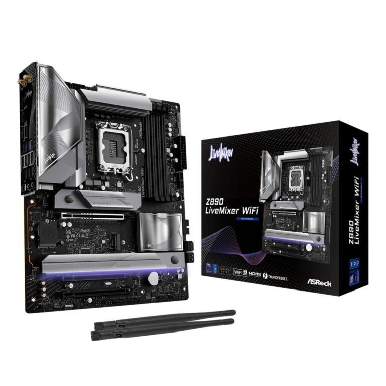 ASRock Z890 LiveMixer WiFi Motherboard, LGA 1851, Intel Z890, ATX, DDR5