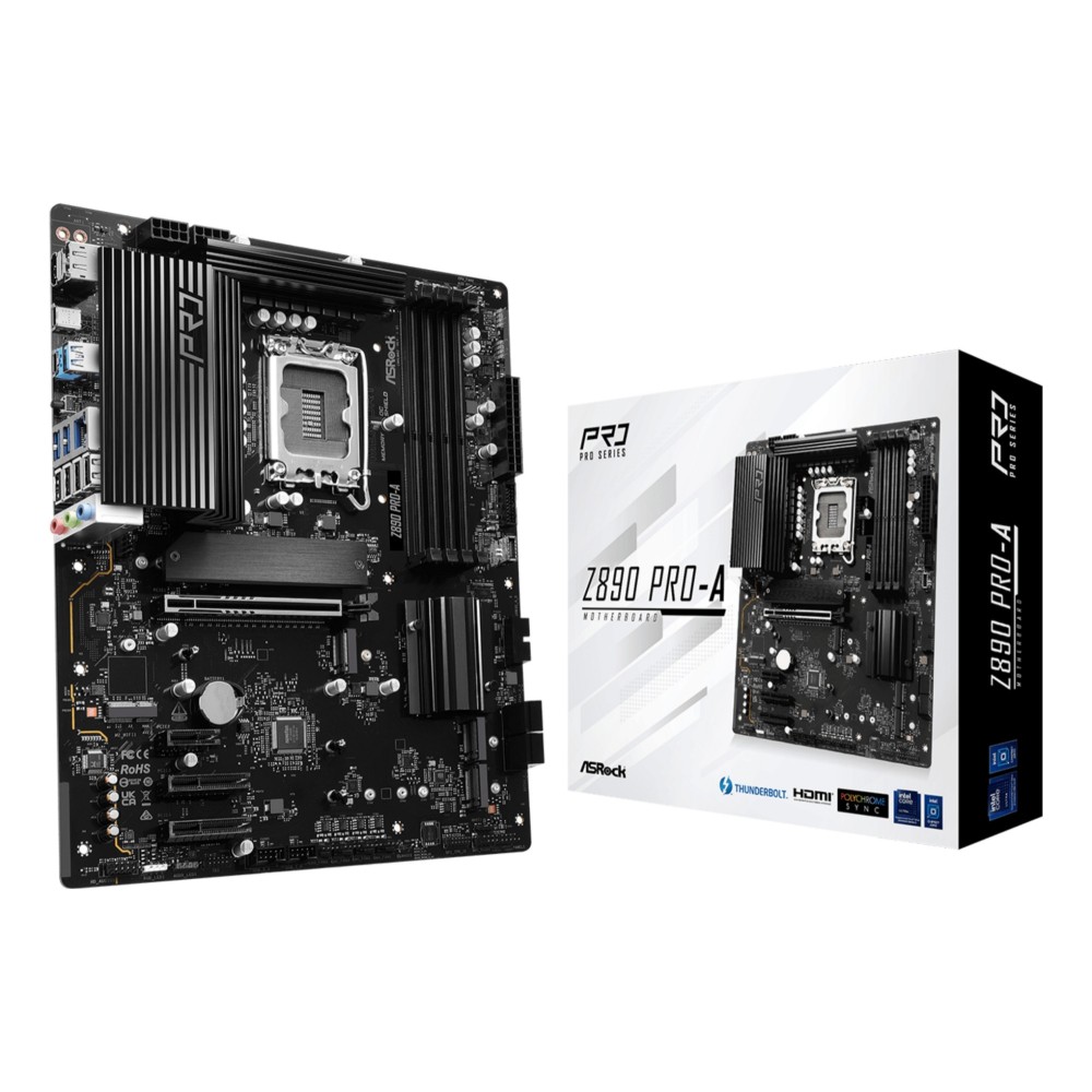 ASRock Z890 Pro-A Motherboard - LGA 1851, Intel Z890, ATX, DDR5