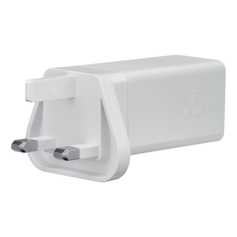 ASUS 65W USB-C GaN Universal Charger with Dual Ports, Fast Charging, White, 1.5m Cable