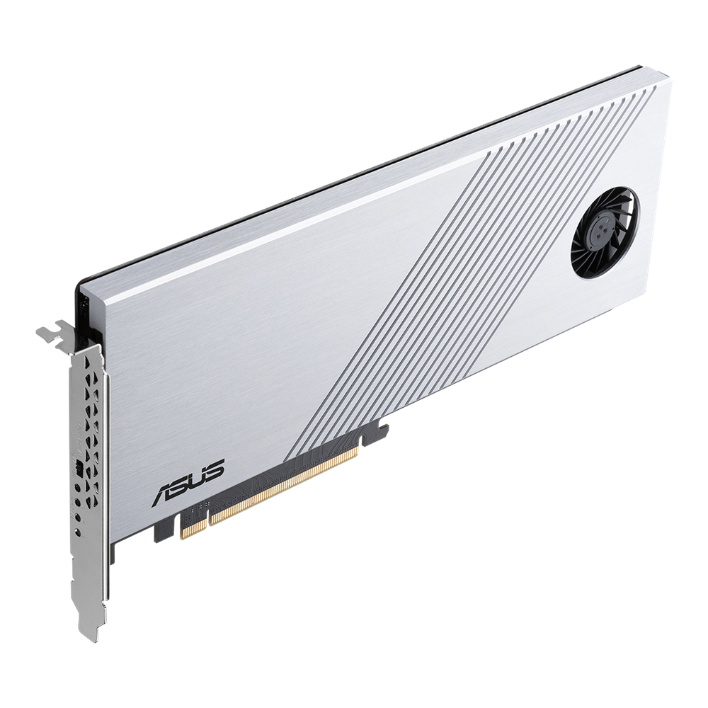 ASUS Hyper M.2 x16 Gen 4 PCIe 4.0 Adapter Card, 4x NVMe M.2 SSD Support, Active Cooling, Silver