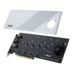 ASUS Hyper M.2 x16 Gen 4 PCIe 4.0 Adapter Card, 4x NVMe M.2 SSD Support, Active Cooling, Silver