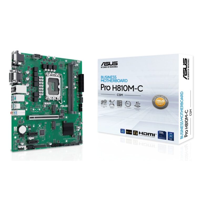 ASUS PRO H810M-C-CSM Motherboard, LGA 1851, Intel H810, micro ATX, DDR5