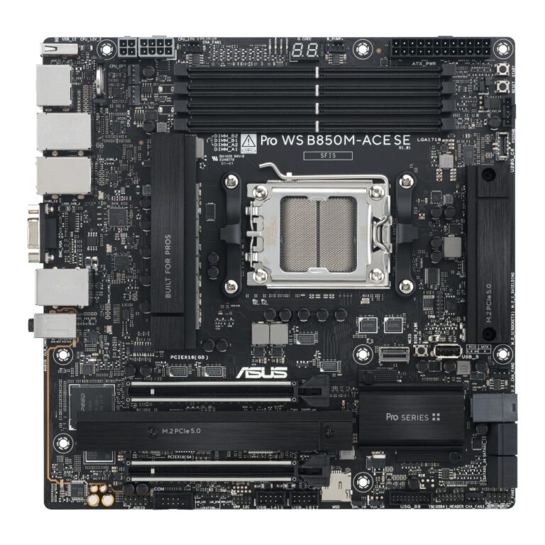 ASUS PRO WS B850M-ACE SE Motherboard - AMD B850, Socket AM5, micro ATX, DDR5