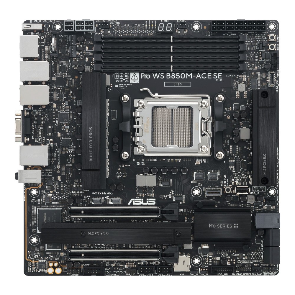 ASUS PRO WS B850M-ACE SE Motherboard - AMD B850, Socket AM5, micro ATX, DDR5 ASUS PRO WS B850M-ACE SE Motherboard - AMD B850, Socket AM5, micro ATX, DDR5