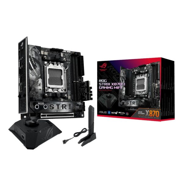ASUS ROG Strix X870-I Gaming WiFi Motherboard, Socket AM5, X870, Mini-ITX, DDR5, Black