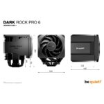 be quiet! Dark Rock Pro 6 Air Cooler, 300W TDP, 120/135mm Fans, Black