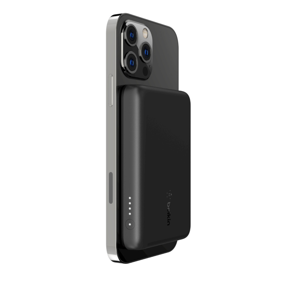 Belkin 2500 mAh Magnetic Wireless Power Bank for iPhone 12, Fast Charging, USB-C, Black Belkin 2500 mAh Magnetic Wireless Power Bank for iPhone 12, Fast Charging, USB-C, Black