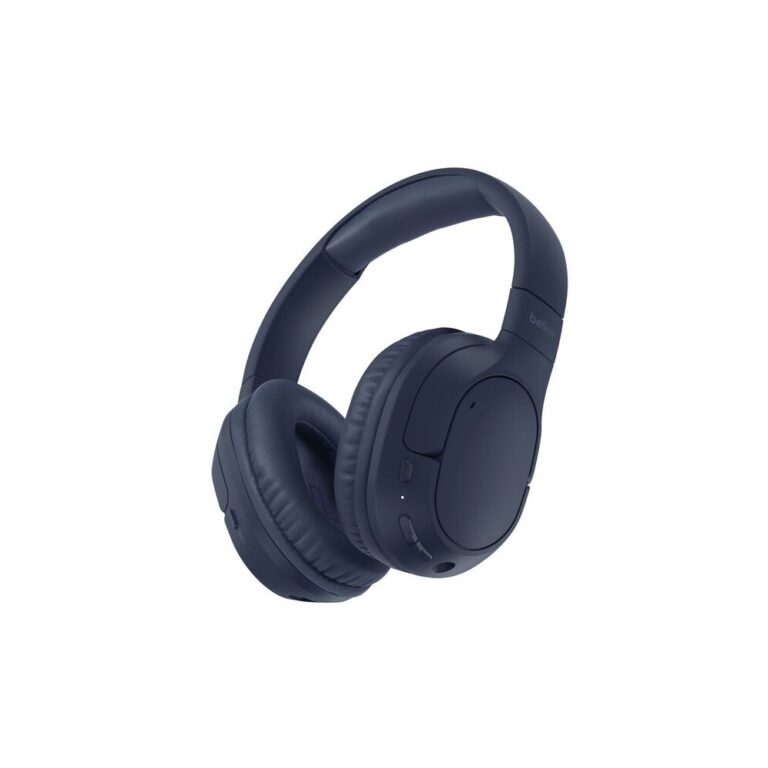 Belkin AUD009HQBL Wireless Head-band Headphones with Built-in Microphone, USB-C, Bluetooth 5.4, Blue