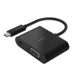 Belkin AVC001BTBK USB-C to VGA Adapter with 60W Power Delivery, Black