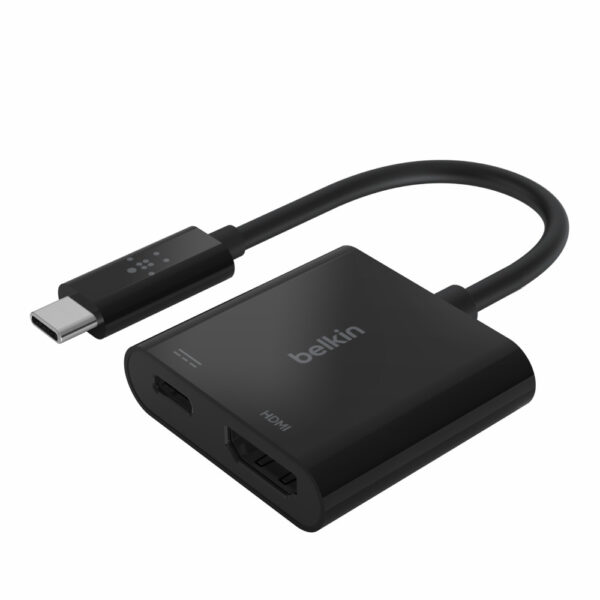 Belkin AVC002BTBK USB-C to HDMI + Charge Adapter, 4K 60Hz, 60W Power Delivery, Black