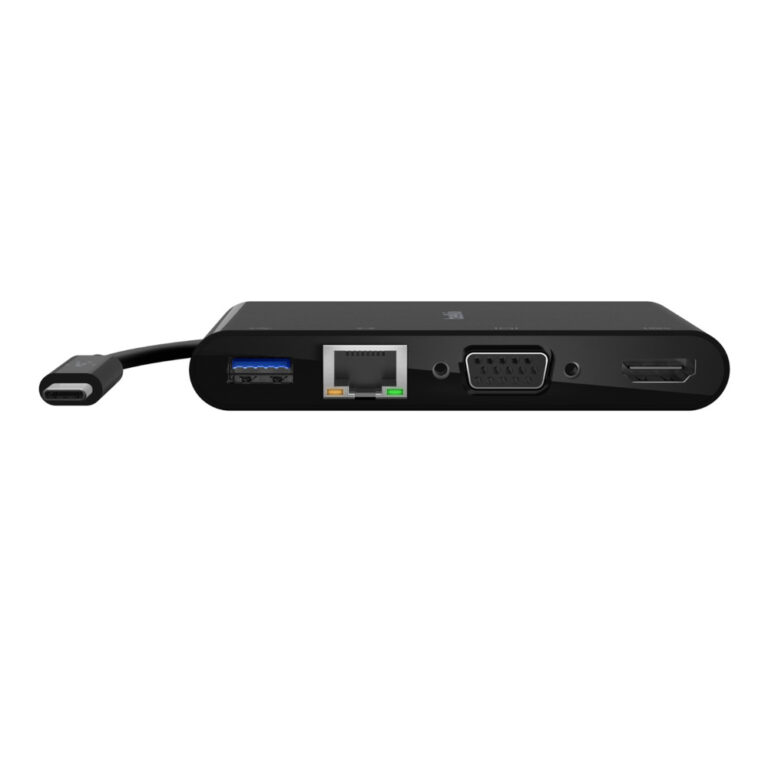 Belkin AVC005BTBK USB-C Laptop Dock Port Replicator with 4K HDMI, VGA, Gigabit Ethernet and USB-A, Black