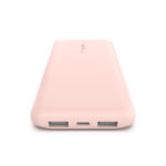 Belkin BOOST↑CHARGE 10000 mAh Power Bank, 3-Port (USB-A x2, USB-C x1), Rose Gold