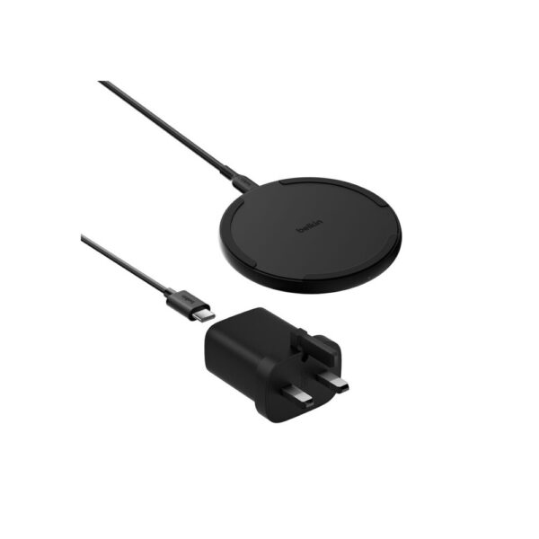 Belkin BoostCharge 15W Wireless Charging Pad with Qi, USB-C, 1.5m Cable, Black