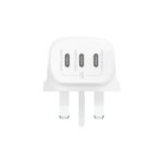 Belkin BoostCharge 3-Port USB-C Wall Charger with PPS 67W, Power Delivery, White