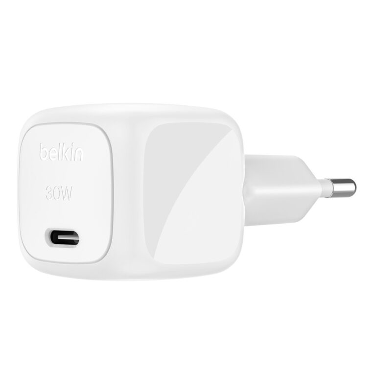 Belkin BoostCharge 30W USB-C PD 3.1 AC Indoor Fast Charger for Laptop, Smartphone, Tablet - White