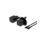 Belkin BoostCharge Black Power Bundle with 10K Power Bank, 2x 25W Wall Charger (EU/UK), 60W USB-C Cable and Travel Pouch