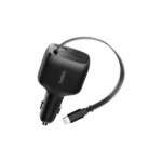 Belkin BoostCharge Universal Car Charger 75W USB-C 1 Port Retractable Cable 0.75m Black