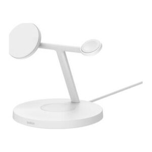 Belkin BoostCharge WIZ032MYWH 3-in-1 Wireless Charger Stand Qi2 15W 3 Devices White