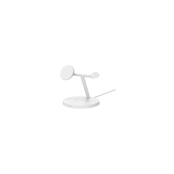 Belkin BoostCharge WIZ032MYWH 3-in-1 Wireless Charger Stand Qi2 15W 3 Devices White
