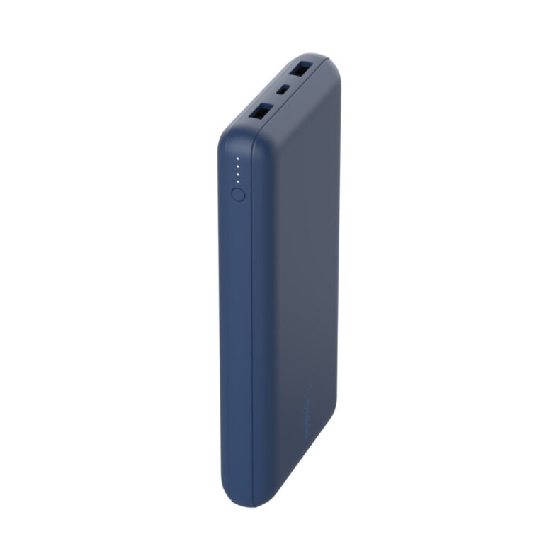 Belkin BPB012btBL Power Bank 20000 mAh 15W Portable Charger with 2x USB-A & 1x USB-C Blue