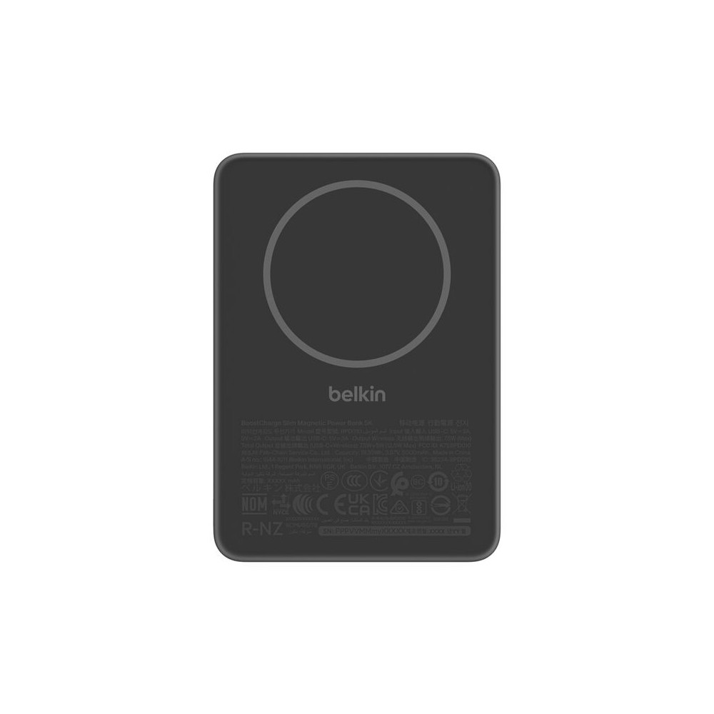 Belkin BPD010hqBK 5000 mAh Wireless Power Bank with MagSafe, USB-C, Black Belkin BPD010hqBK 5000 mAh Wireless Power Bank with MagSafe, USB-C, Black