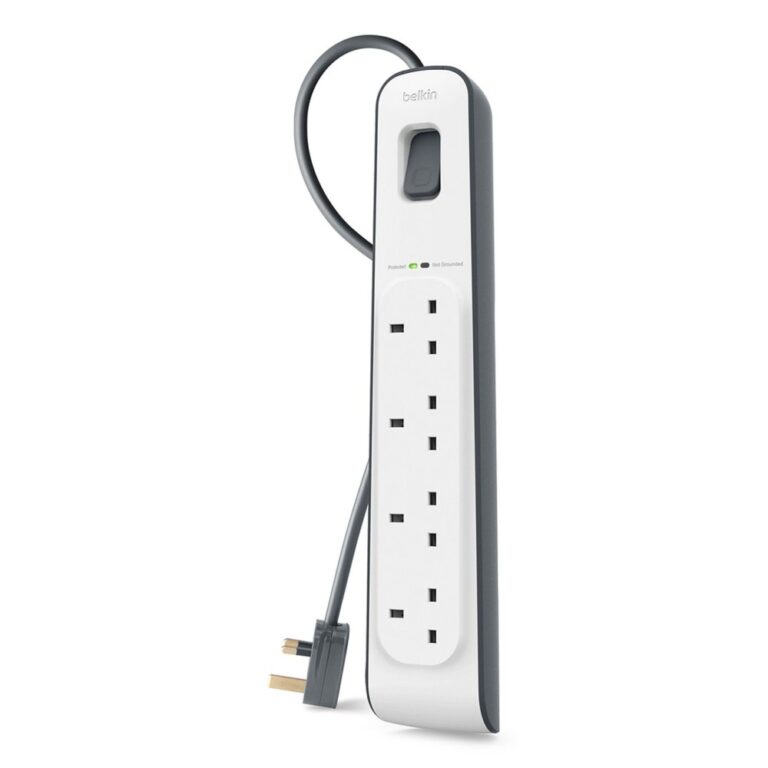 Belkin BSV400AF2M Surge Protector, 4 AC Outlets, 525J, 2m Cable, White