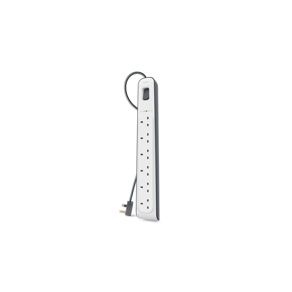 Belkin BSV603AF2M 6-Outlet Surge Protector Strip 650J 2m White Belkin BSV603AF2M 6-Outlet Surge Protector Strip 650J 2m White